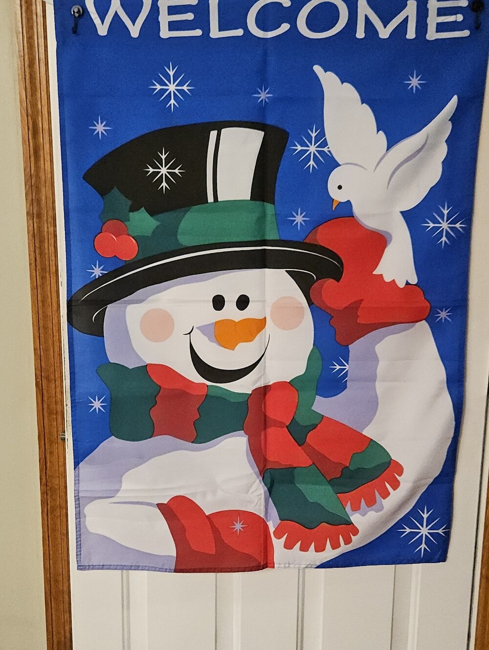 Holiday Welcome Snowman Large Size Pole Flag